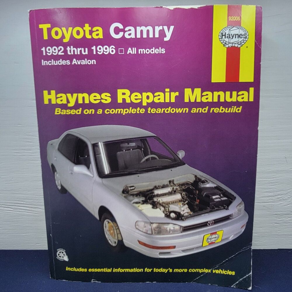 Haynes Toyota Camry Avalon Repair Manual 92-96 Shop Service Guide Book